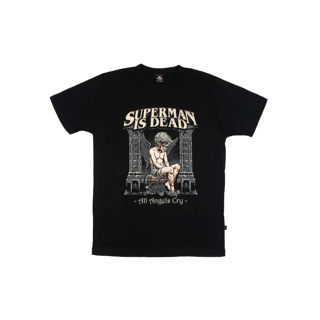 Ready Kaos SID Merch AAC25 T-Shirt Superman Is Dead All Angel Cry Atasan DIstro Lengan Pendek Hitam 