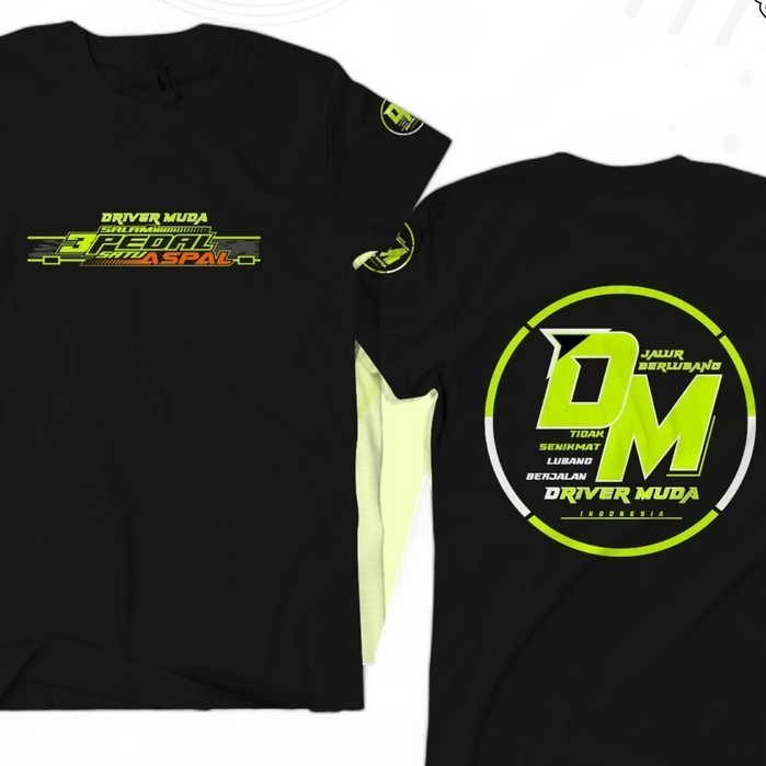 KAOS DISTRO DRIVER MUDA BULAT HIJAU STABILO CREWNECK UNISEX PRIA WANITA