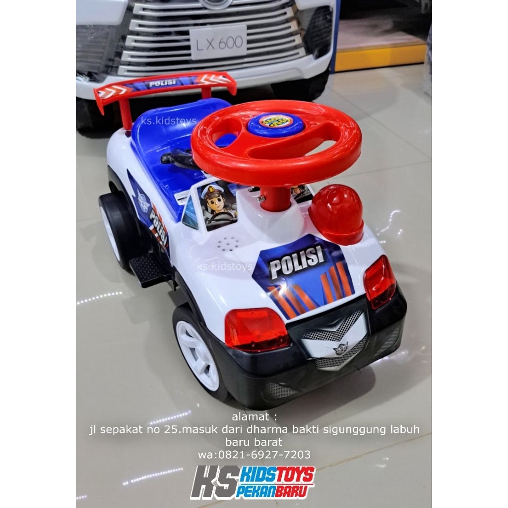 Mobil dorong anak bisa dinaiki diduduki polisi police.KHUSUS INSTAN