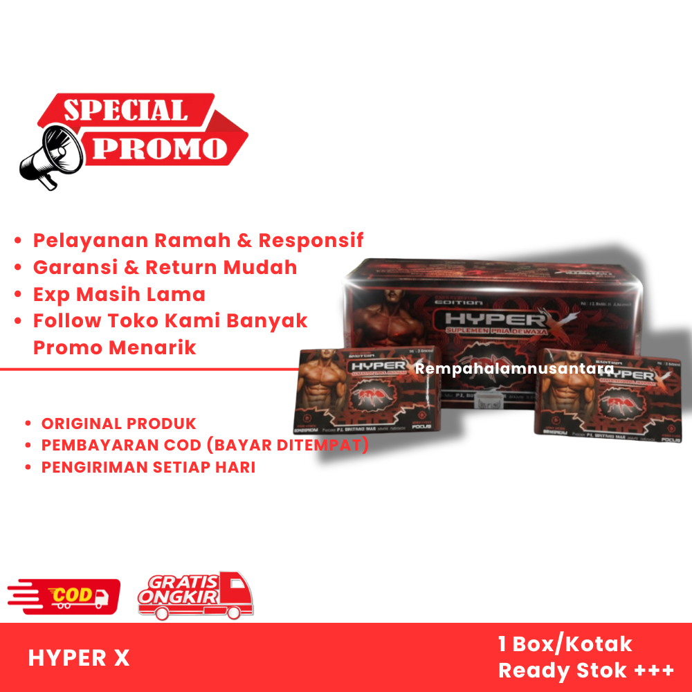 Madu Hyperx Semut Merah Kapsul Obat Kuat Tahan Lama Pria Suplemen Penambah Stamina dan Durasi