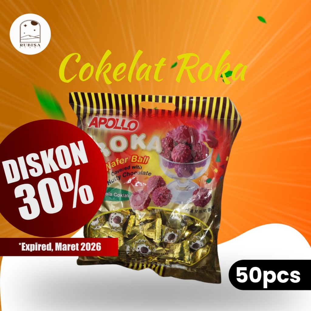 Roka Wafer Ball Apollo - wafer bola cokelat