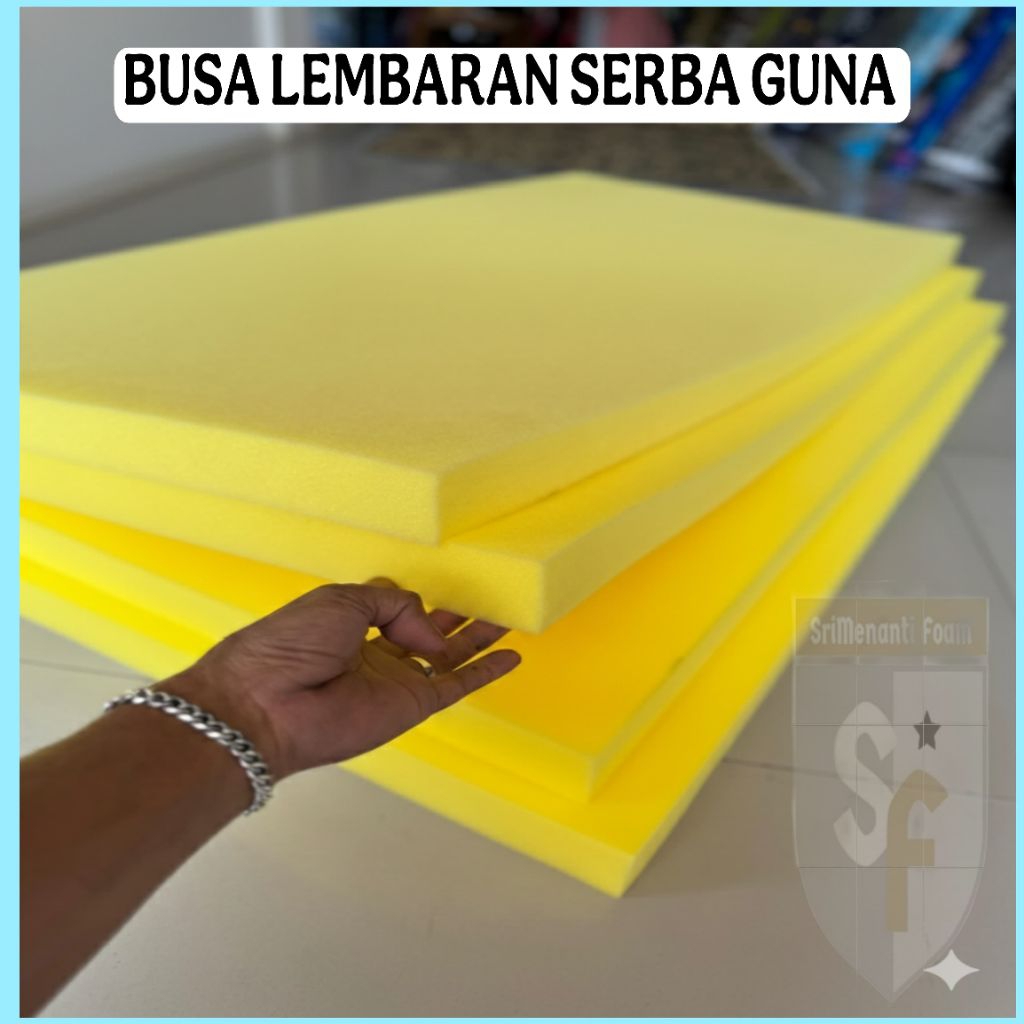 Busa lembaran(120x80x5cm) tebal 3/5cm.Busa alas setrika,alas duduk,alas sofa,matras,spons cuci