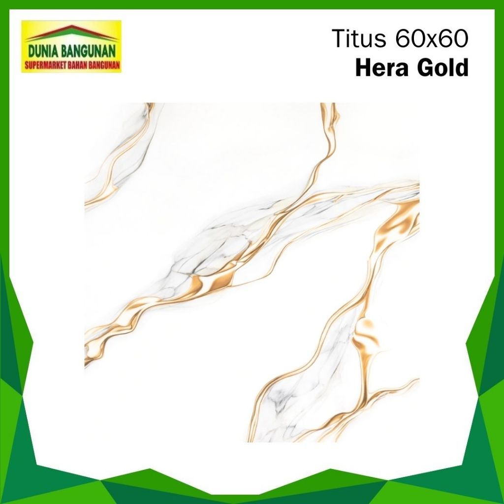 Keramik 60x60 Lantai Marble Titus Hera Gold KW1 Keramik Glossy Corak Emas