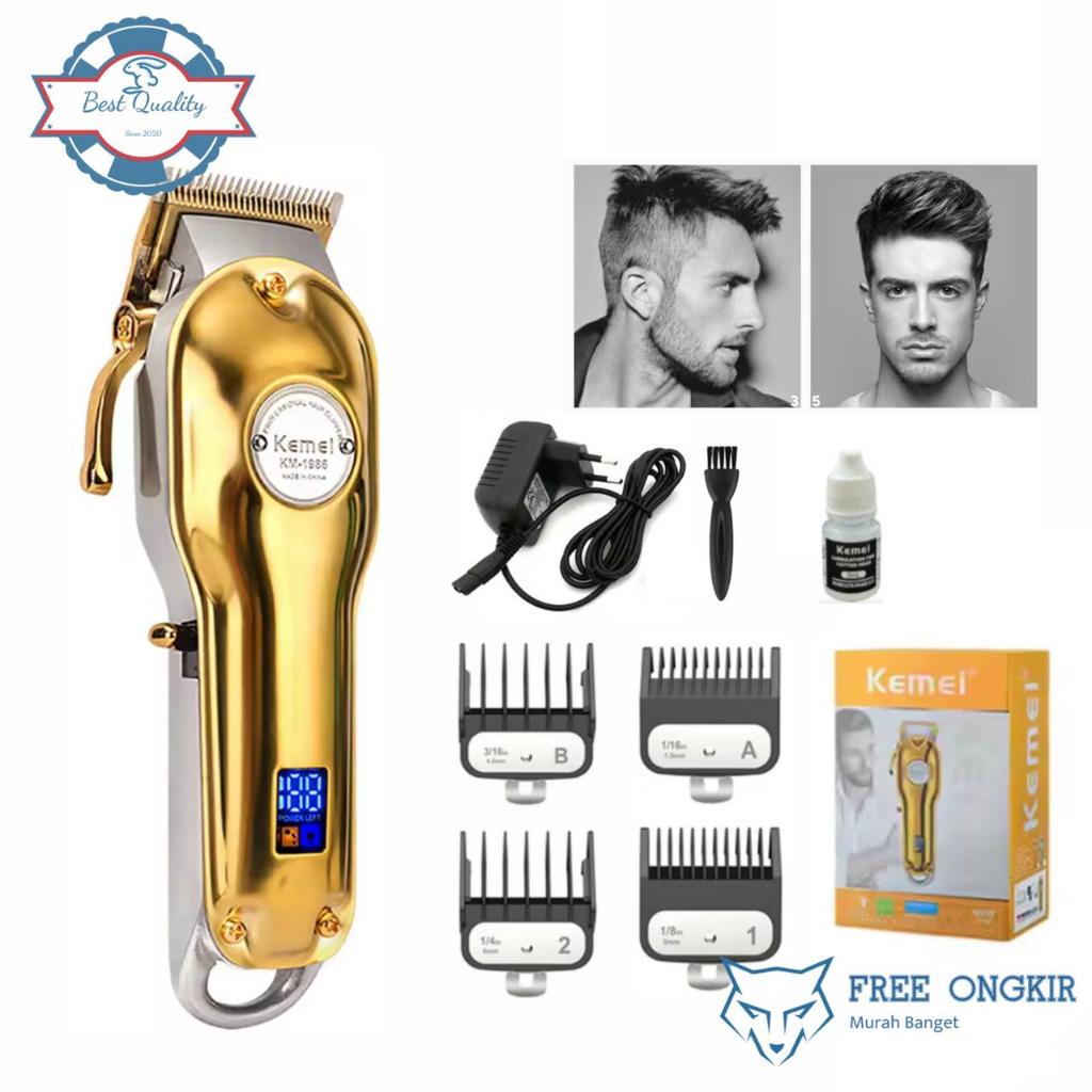 Kemei KM 1986 Alat Cukur Rambut Hair Clipper Electric Cordless Professional Mesin Cukuran KM-1986