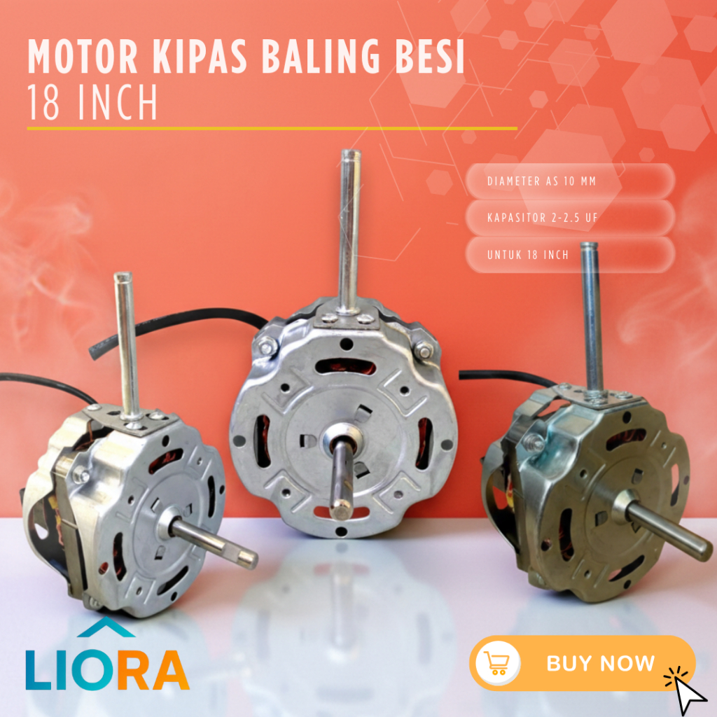 LIORA Dinamo / Motor Kipas BESAR Baling-Baling Besi - Mesin Kipas Angin 18 INCH