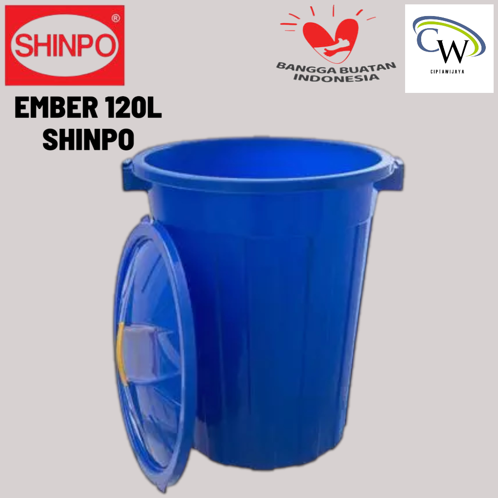 Ember 120 Liter Tutup Shinpo / Ember Jumbo 120 Liter Plastik Warna Cerah SHINPO