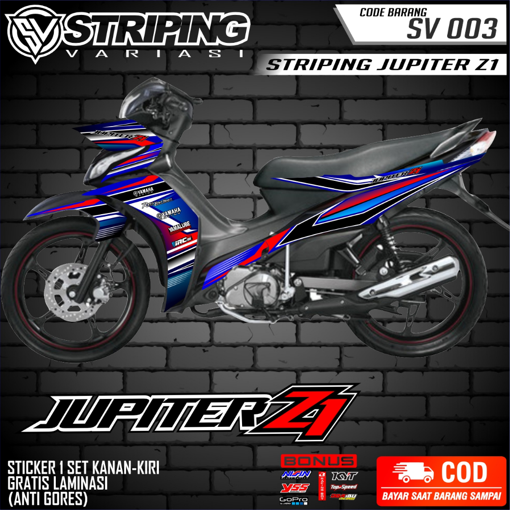 STRIPING JUPITER Z1 VARIASI ROAD RACE KEREN - STICKER VARIASI YAMAHA JUPITER Z1 ANTI LUNTUR [SV 003]