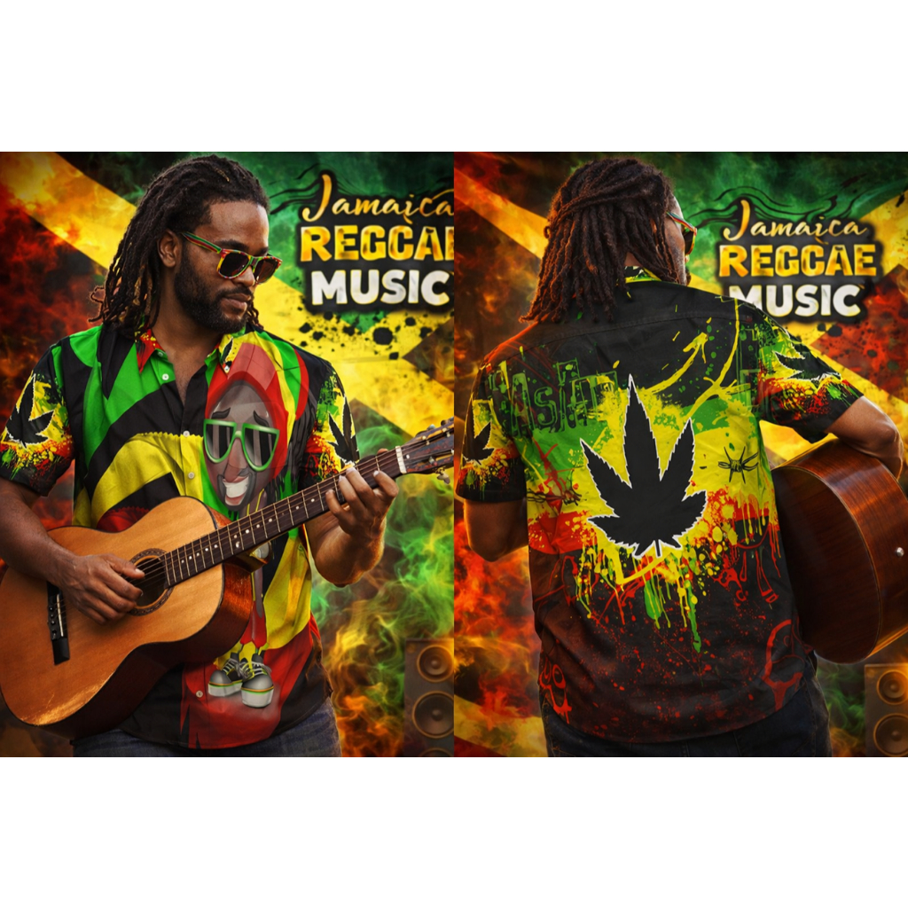 Kemeja Bob Marley / Kemeja Rasta Jamaica Bob marley / Kemeja Reggae Bob Marley Rastaman Jamaica