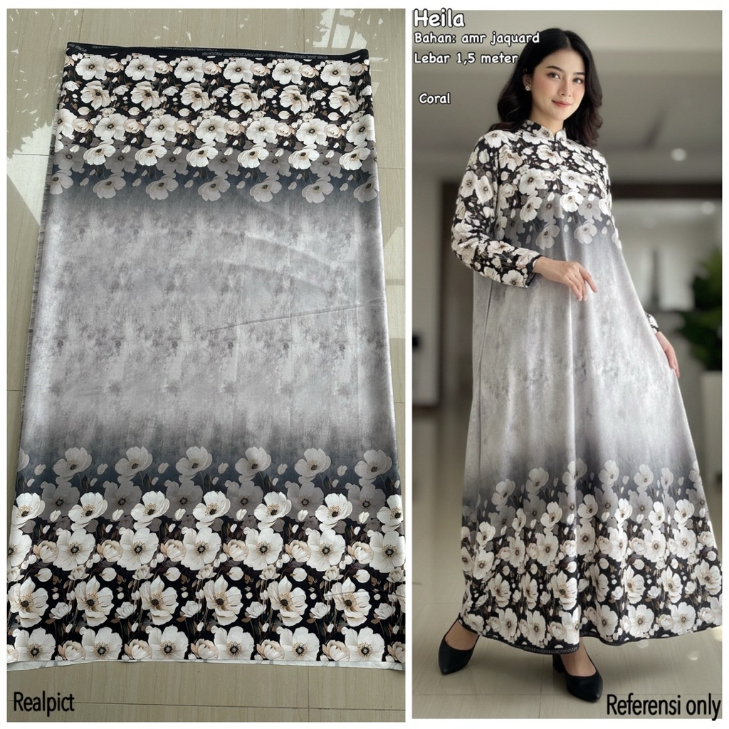 Kain armany jaquard per setengah meter / kain motif pinggir / kain gamis / kain tren 2026 / kain vir