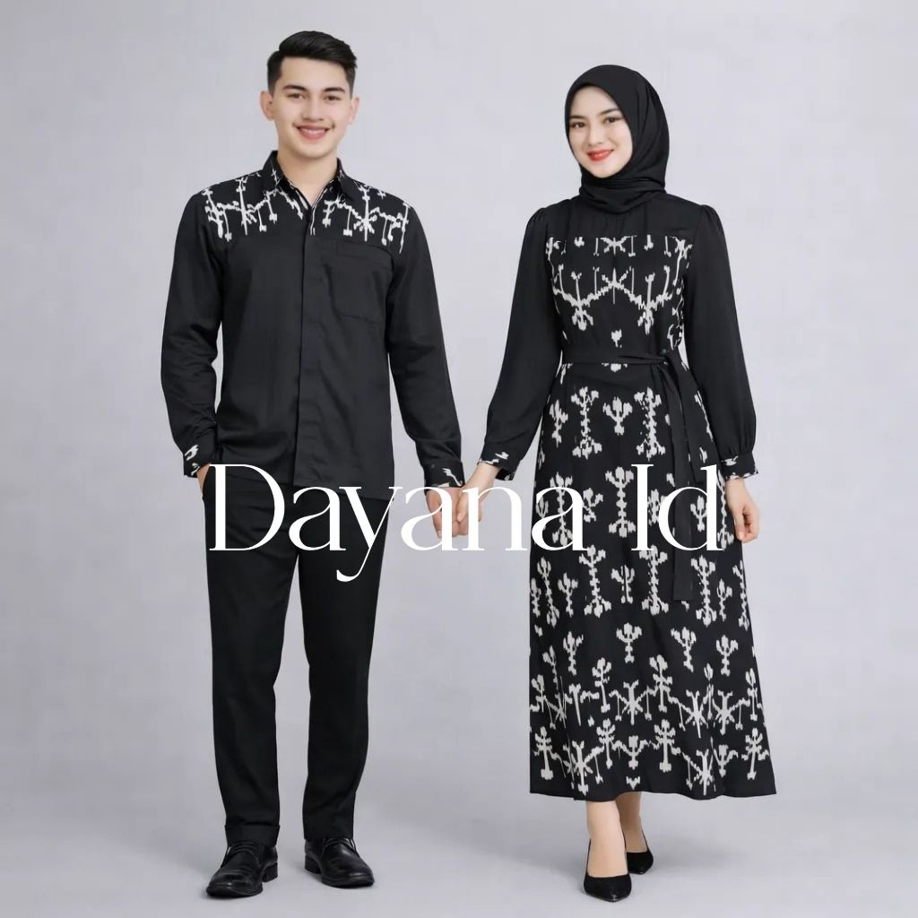 Baju Couple Batik Tenun Candrika Bahan Tenun Premium Simple Kondangan Lebaran Size S-XXL