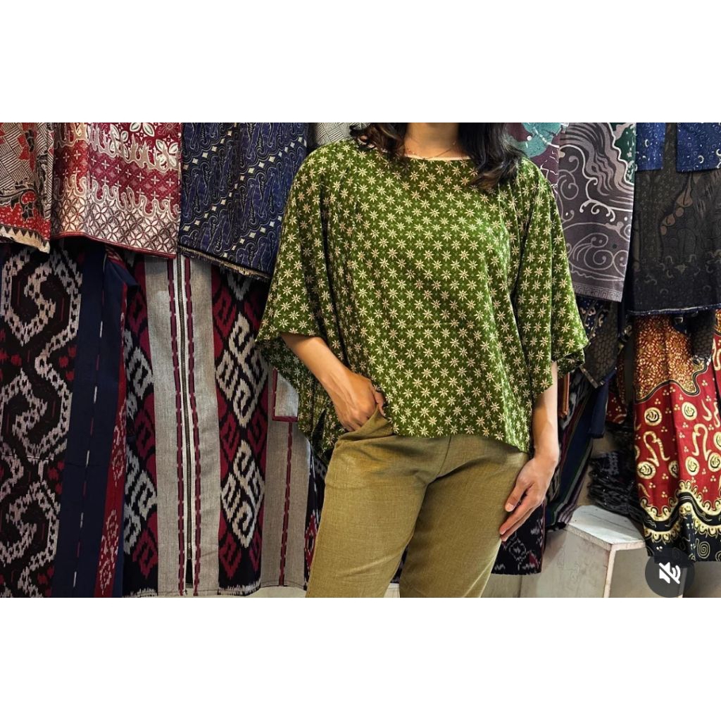 Blus crop batik paris premium allsize