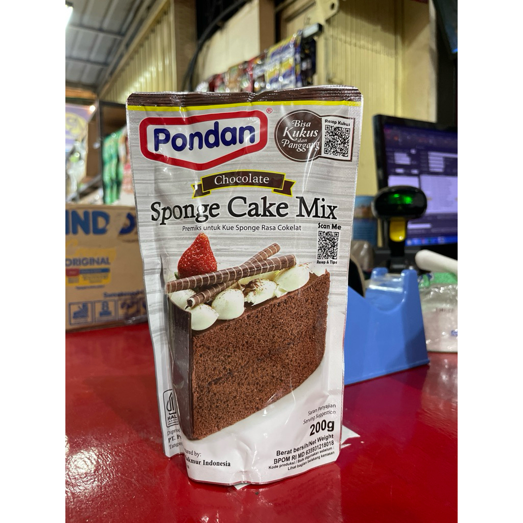 Tepung Premix Sponge Cake Pandan 200gr - Siap Pakai, Tepung Premix Sponge Cake, Tepung Premix Sponge