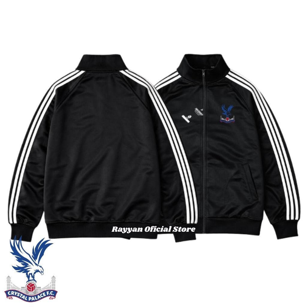 Jaket Basic Pria Wanita Tracktop Black Stripe Crystal palace Pria & Wanita - Jaket Couple Olahrag Ou