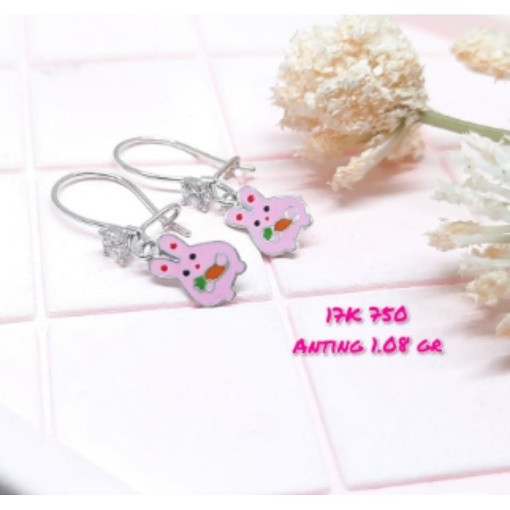 anting anak emas asli 750