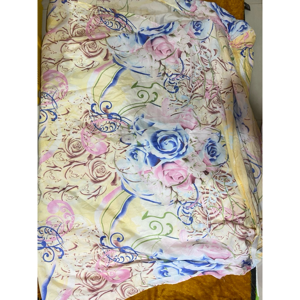 PL Sprei  Ukuran Single 90 x 190 cm Kuning Motif Bunga