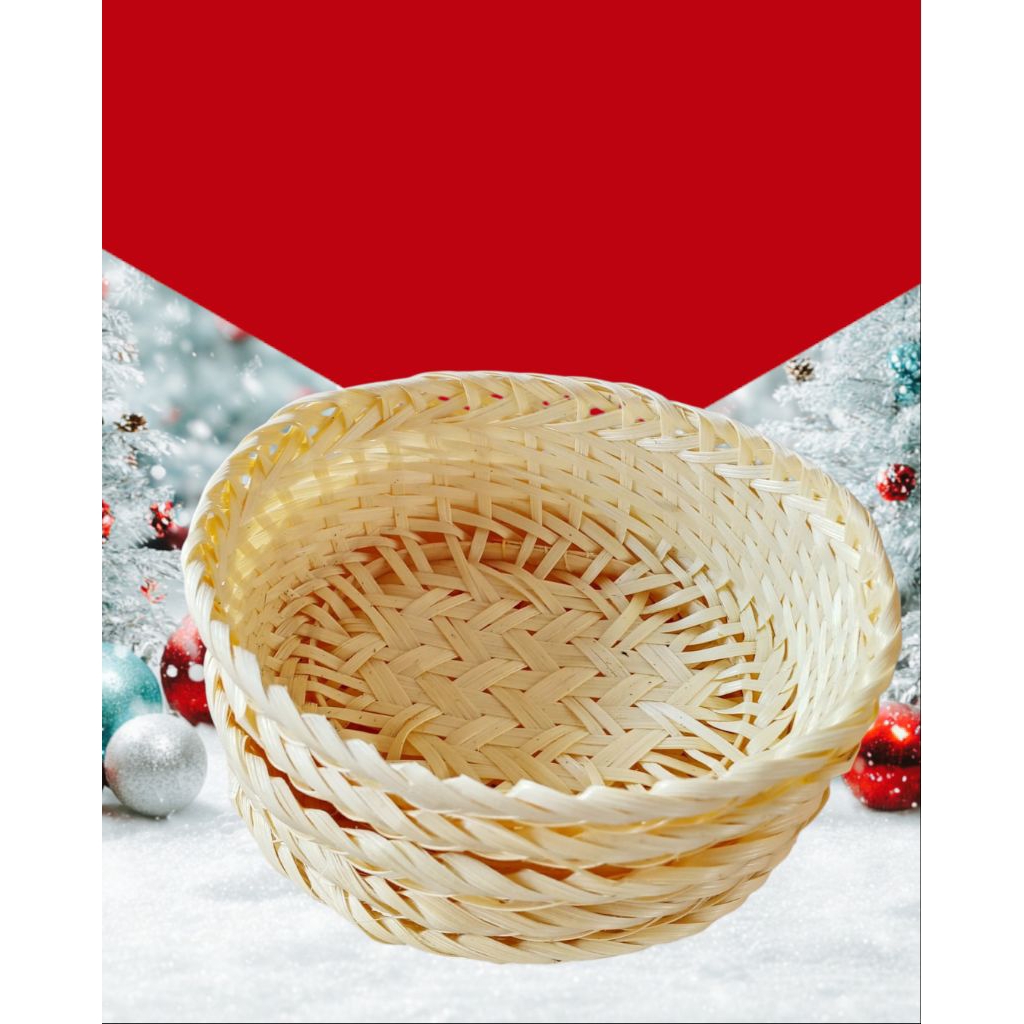 Keranjang Bambu Oval / Piring Saji Anyaman Bambu Parcl Hampers Mahar Snack seba guna