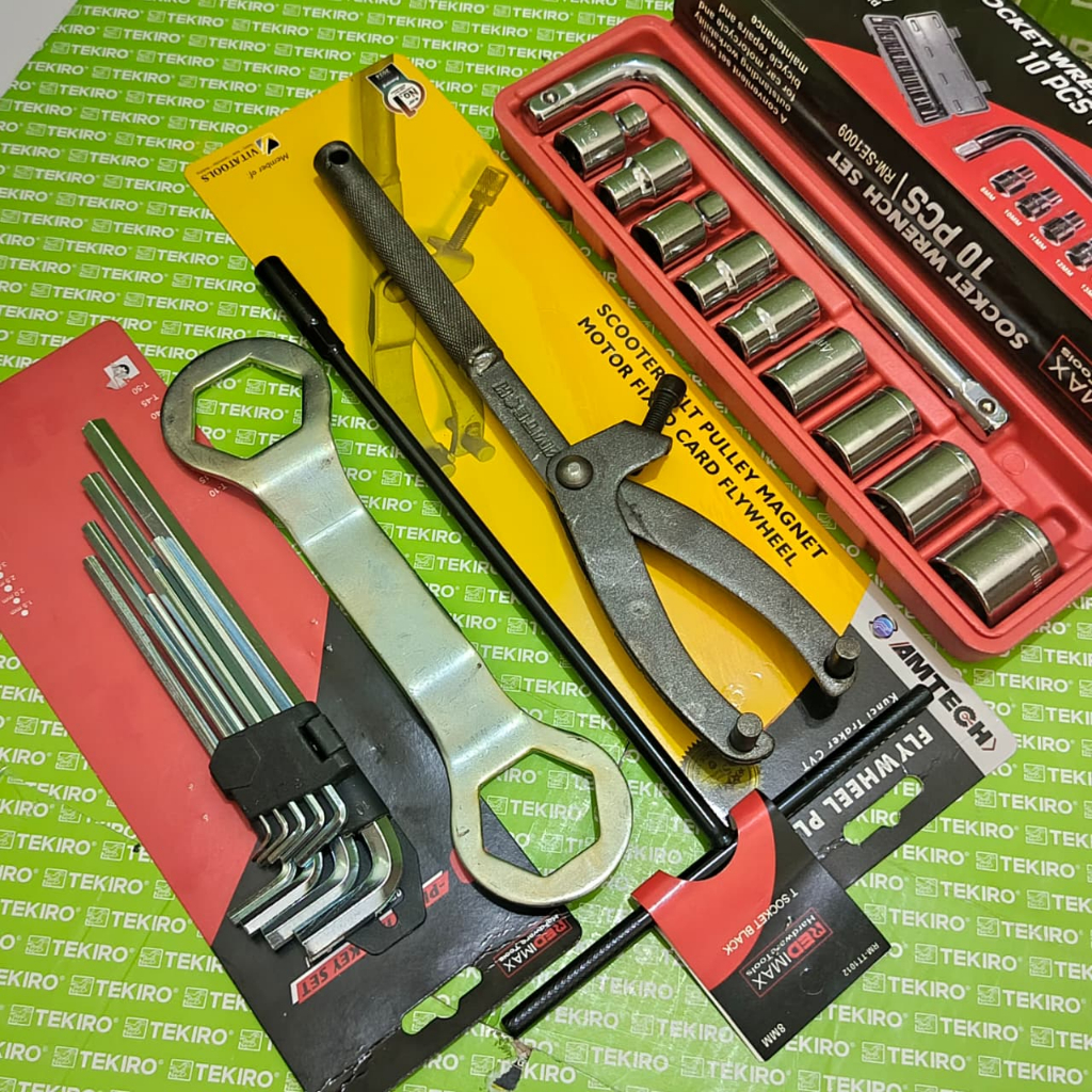 Terlaris Paket Tracker Cvt Universal + Kunci 39-41 + Kunci Sok Set 10 Pcs 8-24 Mm + Kunci T 8Mm + Ku
