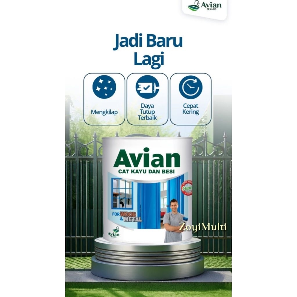Avian Cat Kayu dan Besi 0.9Ltr Super White (SW) Putih