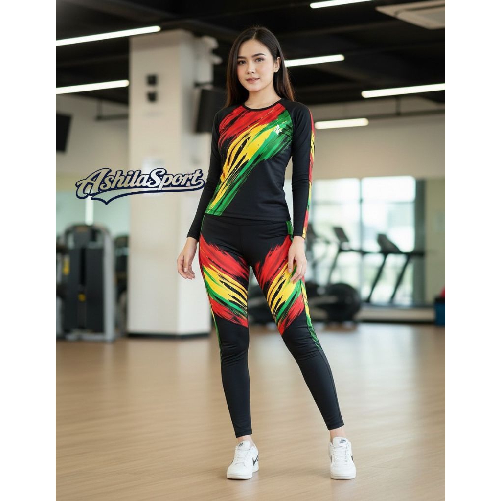 SETELAN OLAHRAGA WANITA SXB SPORT RAINBOW
