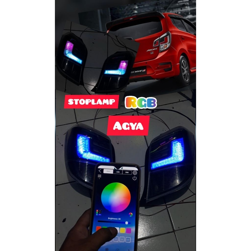 Stoplamp custom mobil ayla agya pnp fullset rgb android