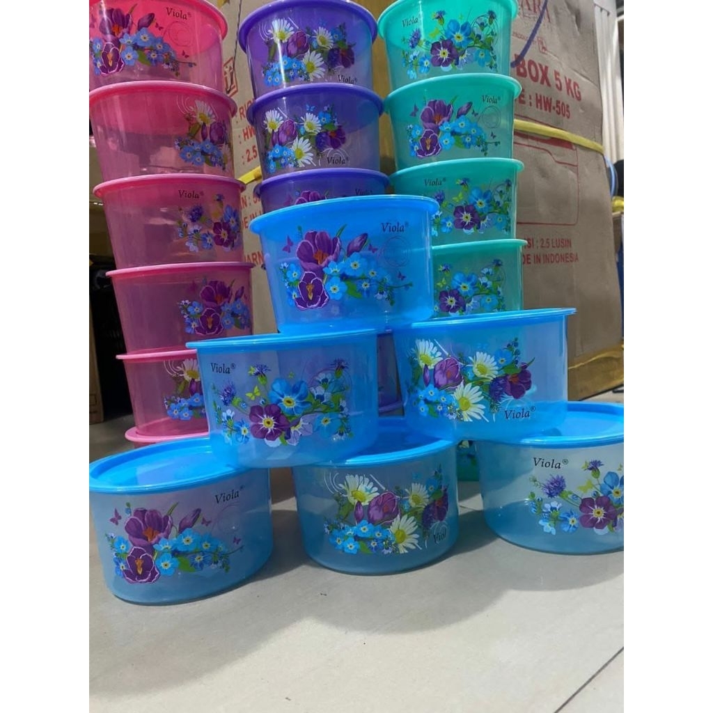 Toples set 6 viola daisy motif