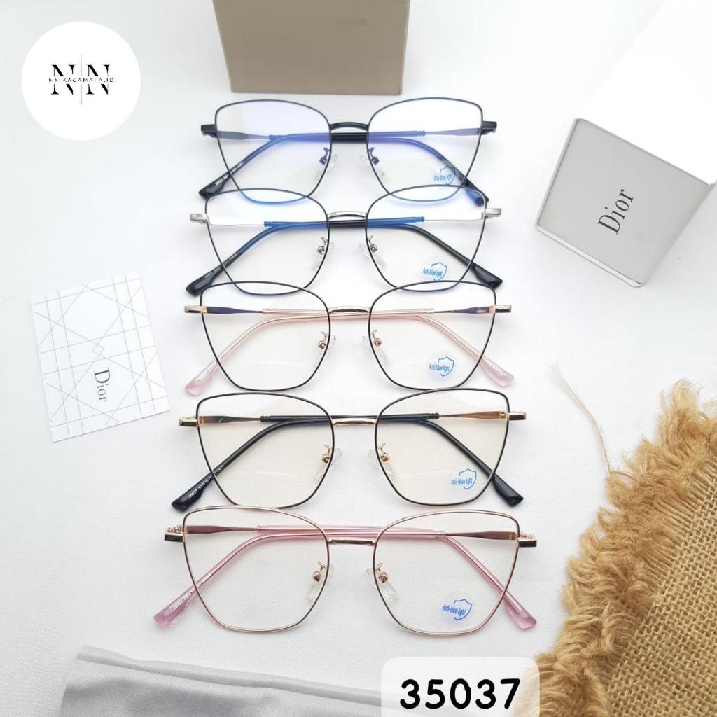 Frame cat eye kotak wanita besi 35037