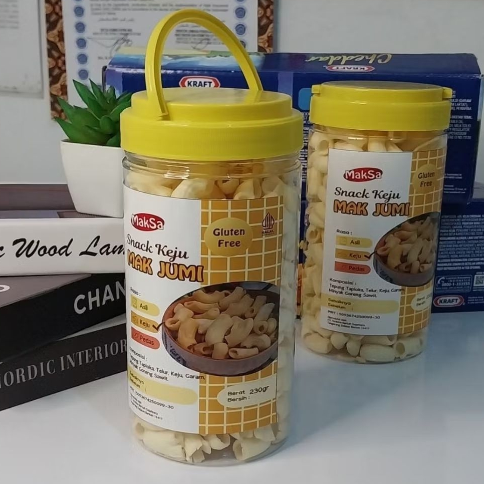 Makaroni Keju Mak Jumi Snack Keju Toples Jinjing 230 gr | Keju Chedar | Gluten Free