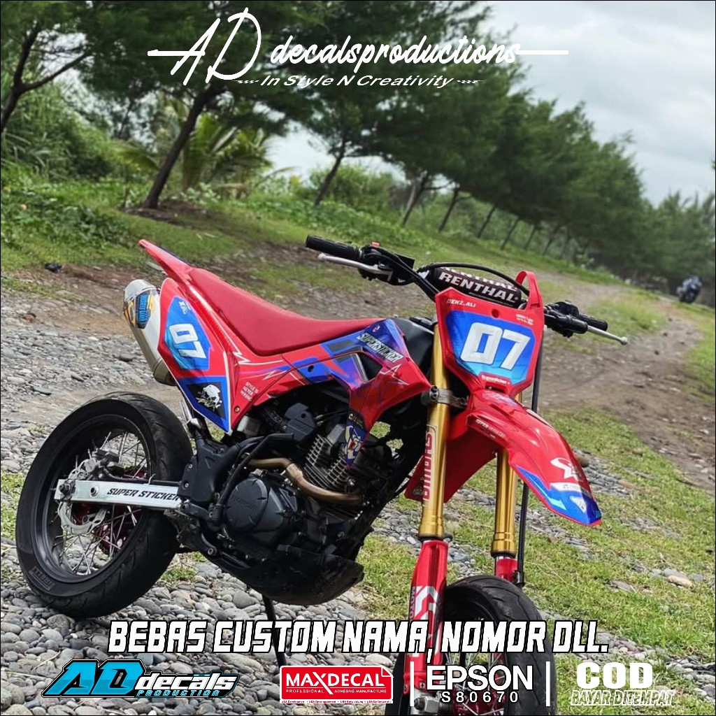 Decal crf150L CHROM MAXDECAL SUPERGLOSSY DESIGN keren ad decals028