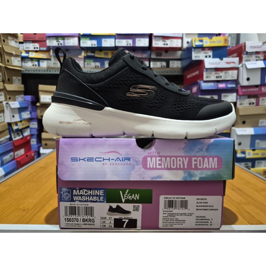 New Limitied Skechers Skech Air Dynamight 2.0 New Heights Sneakers Shoes Womens 150370/BKRG Original