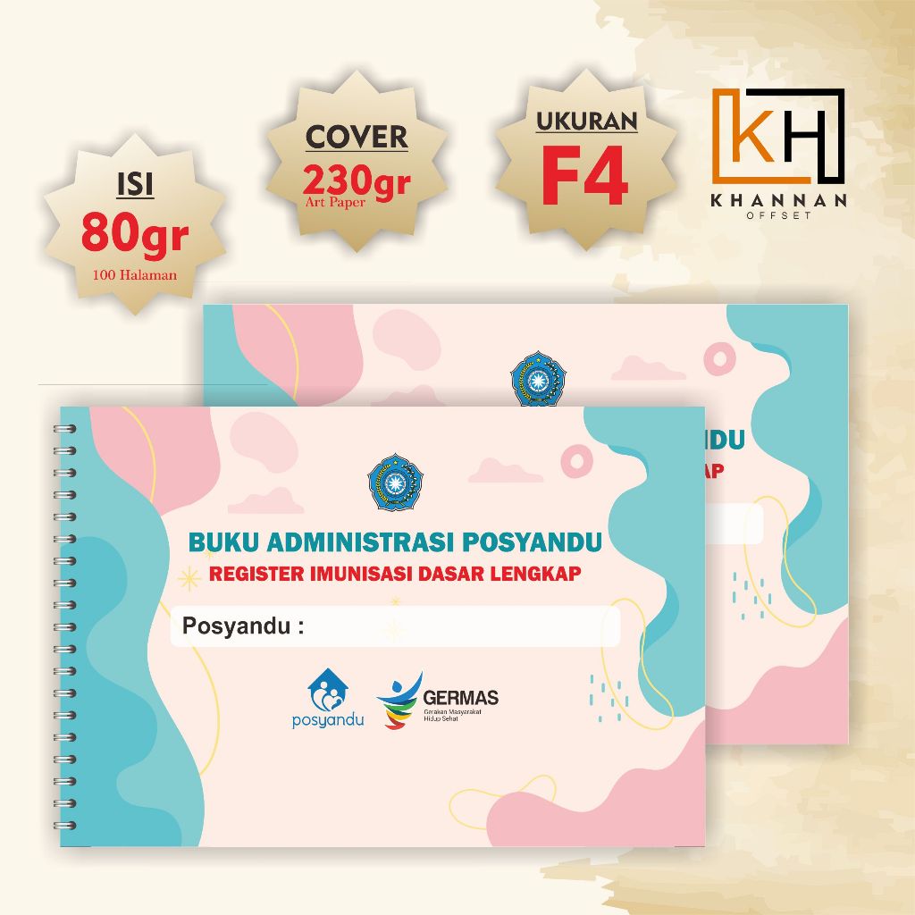 BUKU POSYANDU, BUKU IMUNISASI, BUKU PKK (REGISTER IMUNISASI DASAR LENGKAP), buku admistrasi posyandu
