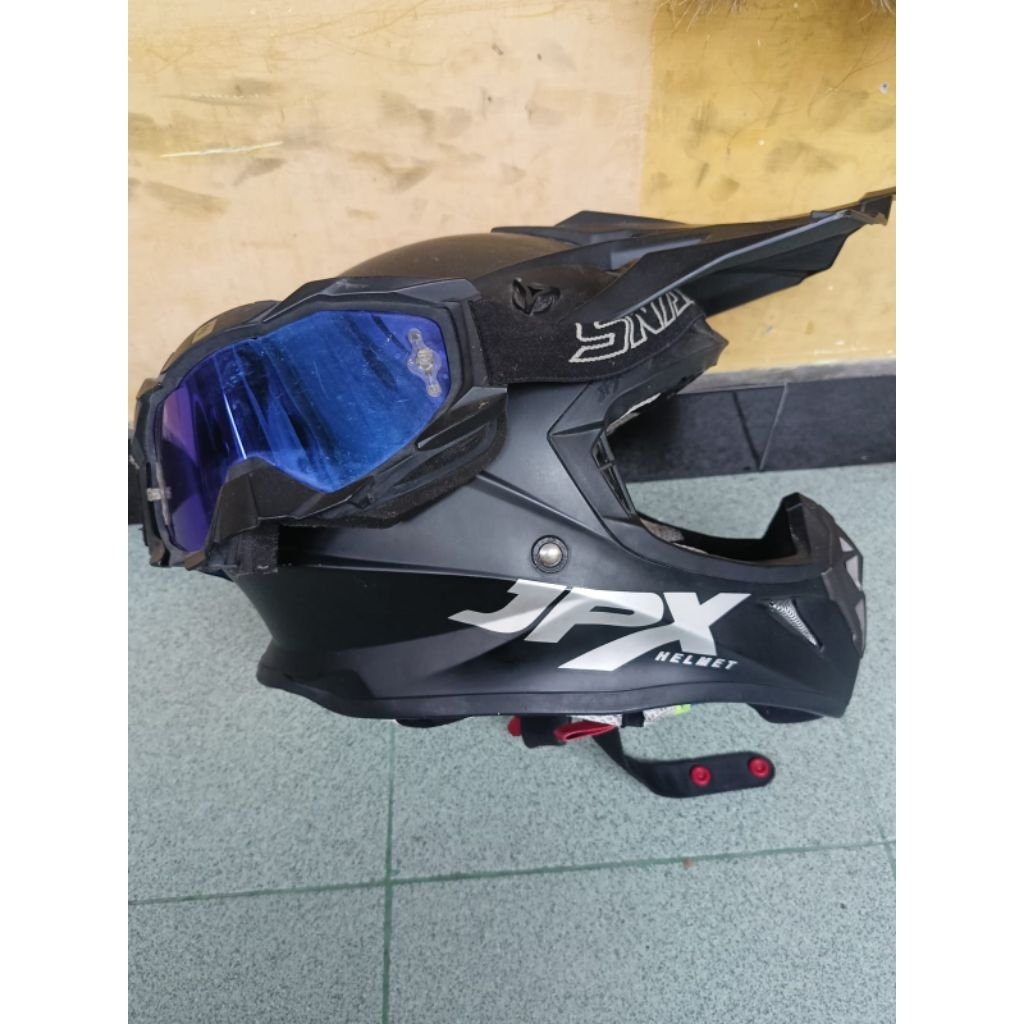 helm cross JPX ori set gogel uk M