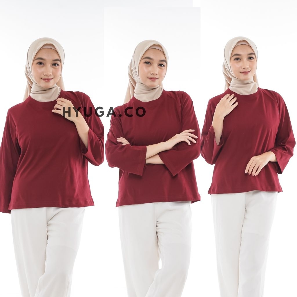 Kaos Crop 7/8 Hijab Terbaru | Kaos Olahraga Best | Kaos Crop Top | Kaos Polos Olahraga | Kaos Crop K