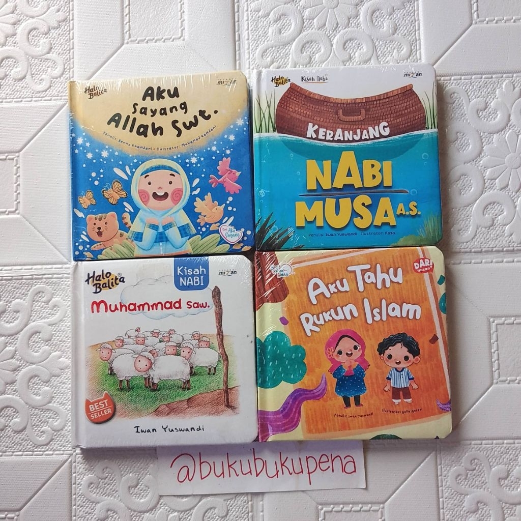Buku Anak Board book Boardbook Halo Balita Seri Kumi Hijaiyah Kisah Nabi Mizan