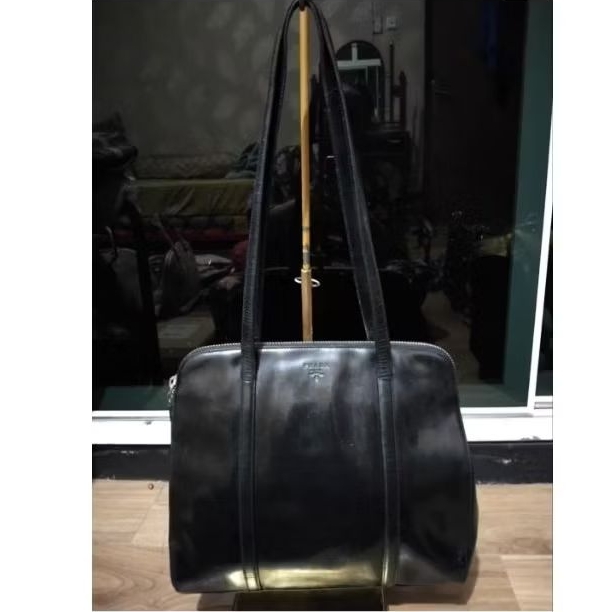 PRADA MILANO BLACK  SPAZZOLATO Tote Bag