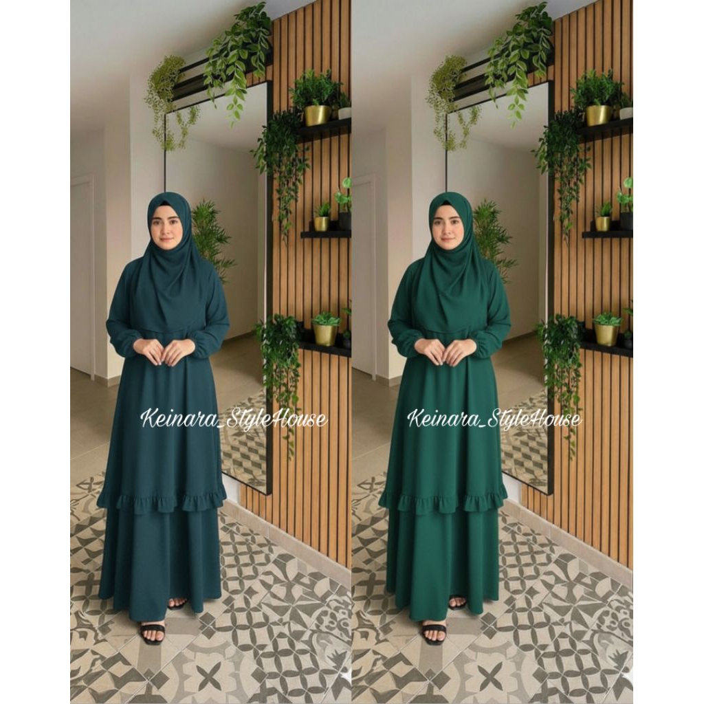 One set gamis melayu | gamis kekinian | Gamis Lebaran/One set lebaran