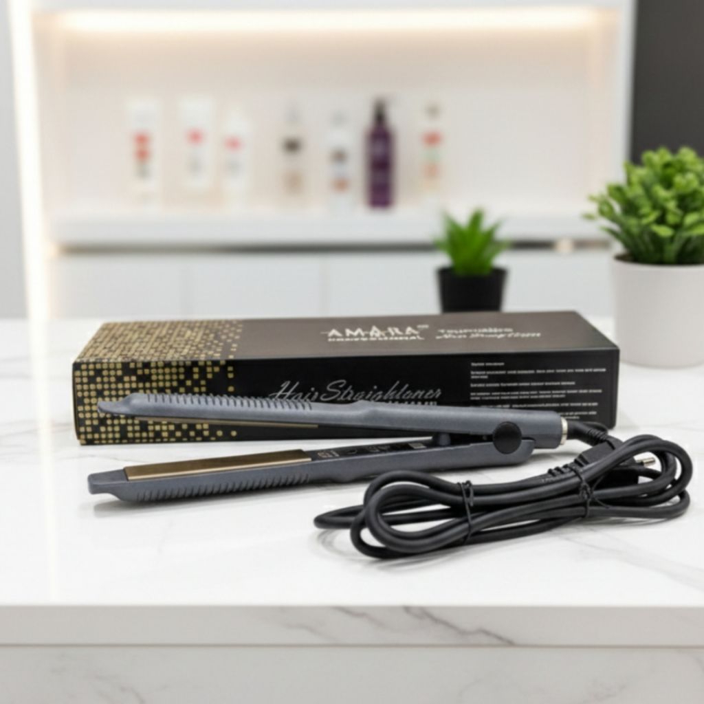 catokan amara 2in1 curling curly lurus keriting tourmaline catok hitam ion