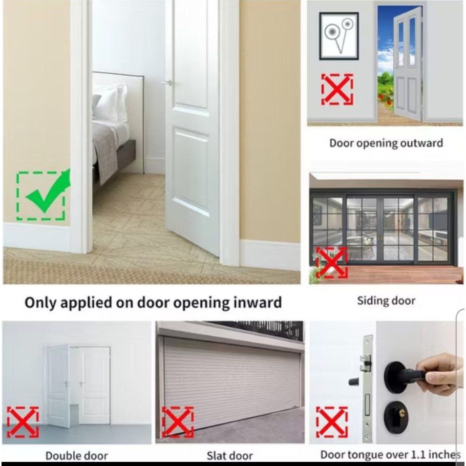 Door Lock Portable / Kunci Ganda Pintu Kamar/Portable Door Lock for Travel Hotel Kos Self Protection