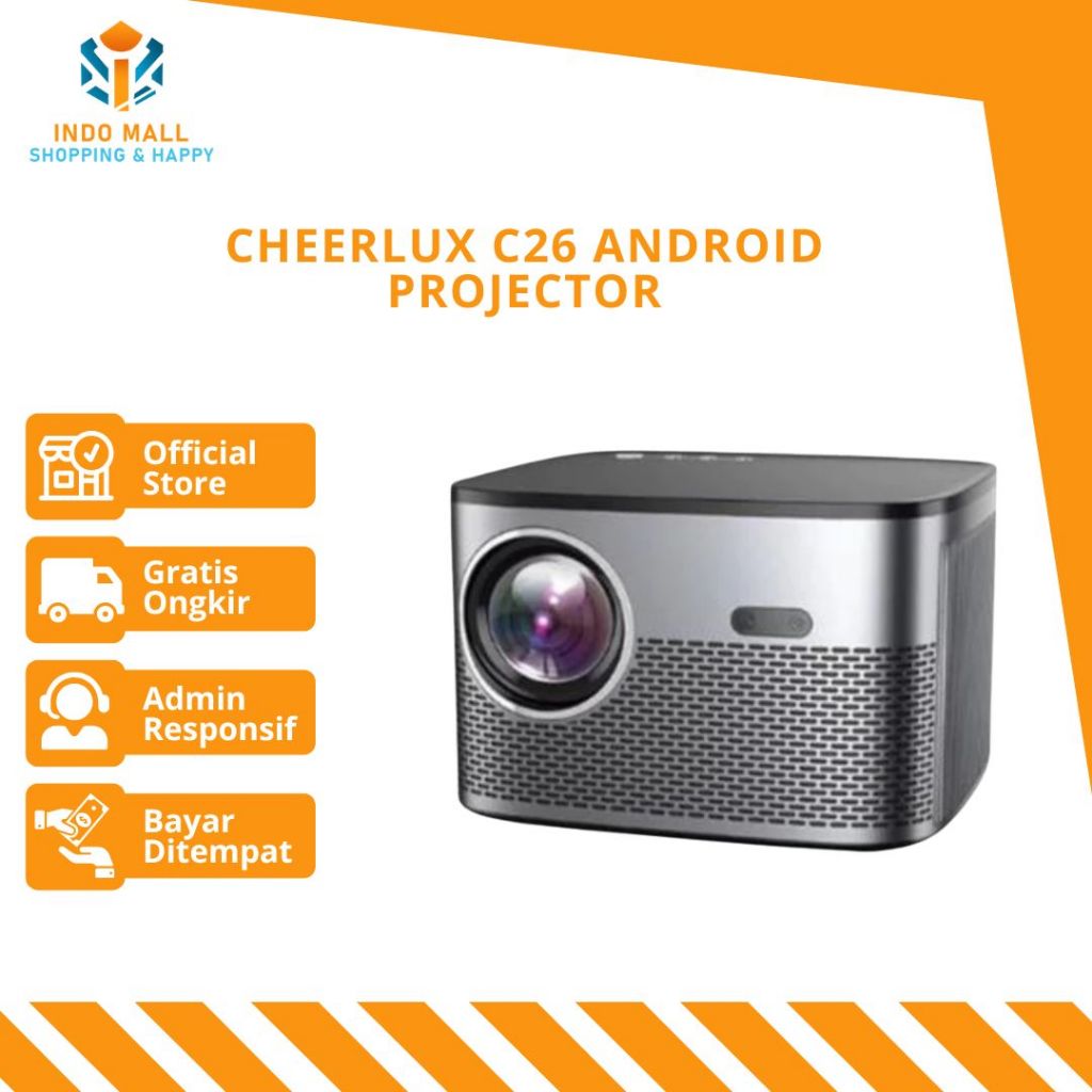 Cheerlux C26 Android Projector 280 Ansi Auto Focus Digital