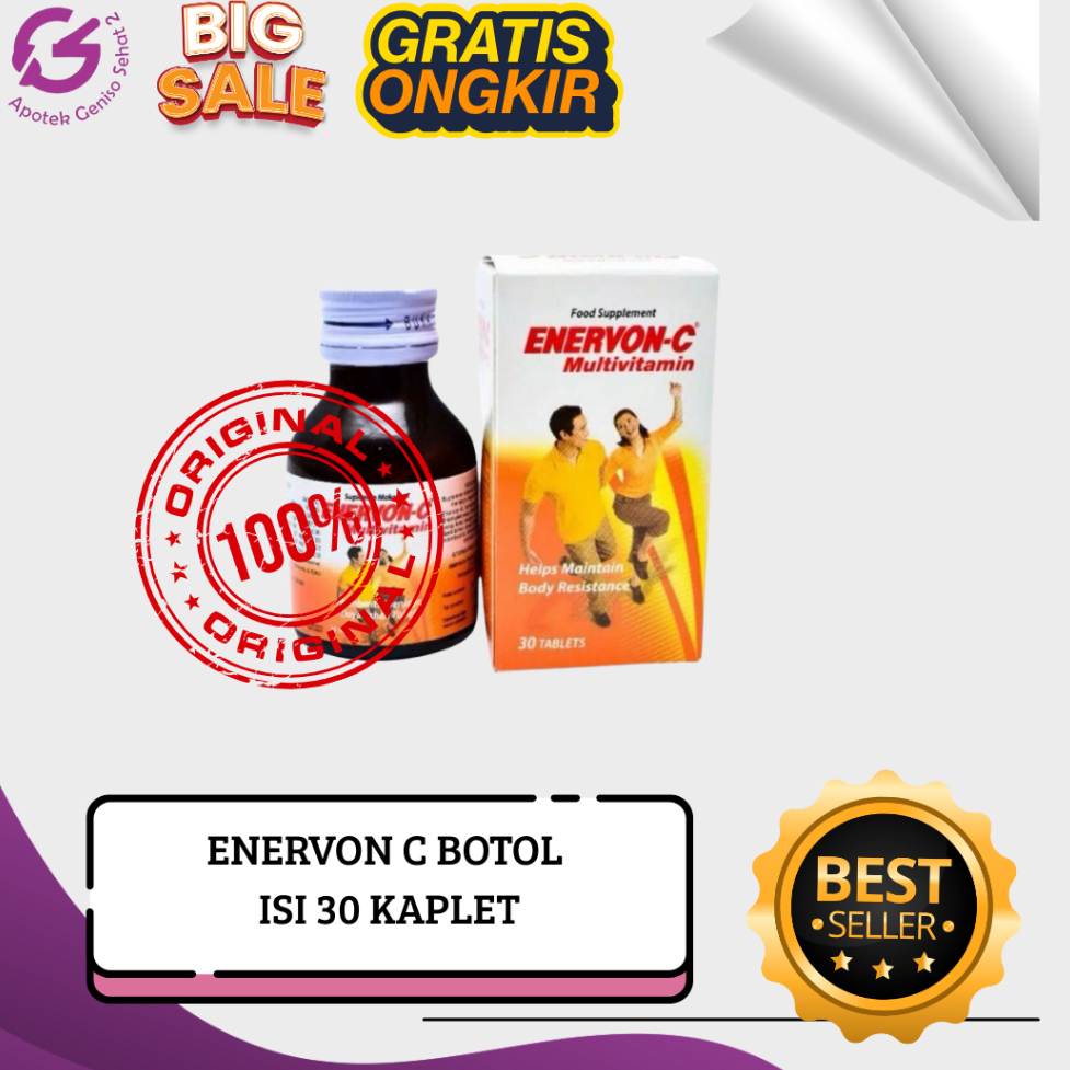 ENERVON C BOTOL ISI 30 KAPLET - MULTIVITAMIN DAYA TAHAN TUBUH