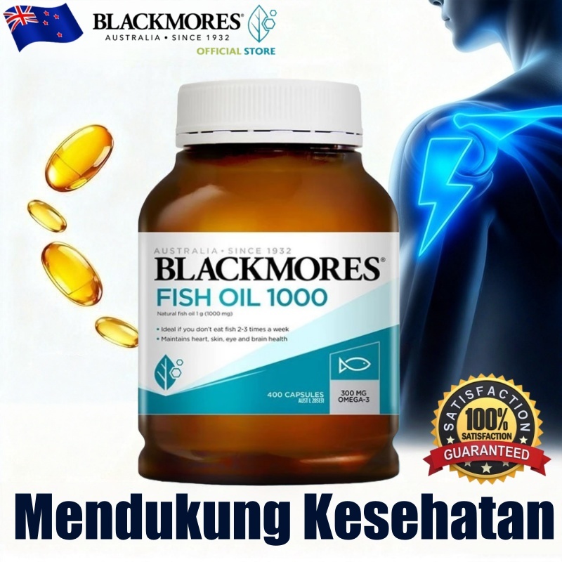 Blackmores Fish Oil 1000mg Omega3 400 Kapsul Asli