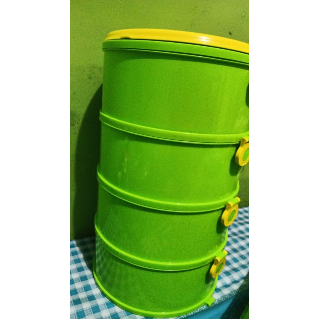 (CuCi GuDang) Rak Tudung Saji 4 Susun Hijau - Tahan Panas, Anti Debu, Mudah Dibersihkan