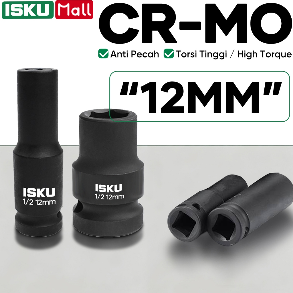 ISKU mata shock 12+12 Pendek Mata Socket Dan Mata Shock Panjang impact Socket Extention 1/2 / Kunci 