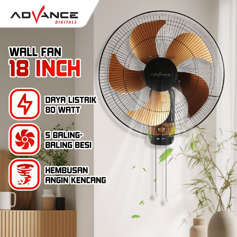 Advance Kipas Angin dinding  WF-1835 18 inci baling 5 stainless kipas angin Tornado fan Swing / kipa