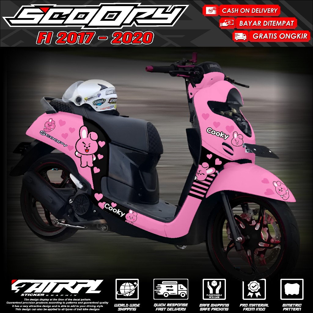 Decal Sticker Scoopy 2017 2018 2019 2020 decal scoopy full body Full Blok Sticker Scoopy Dekal New F