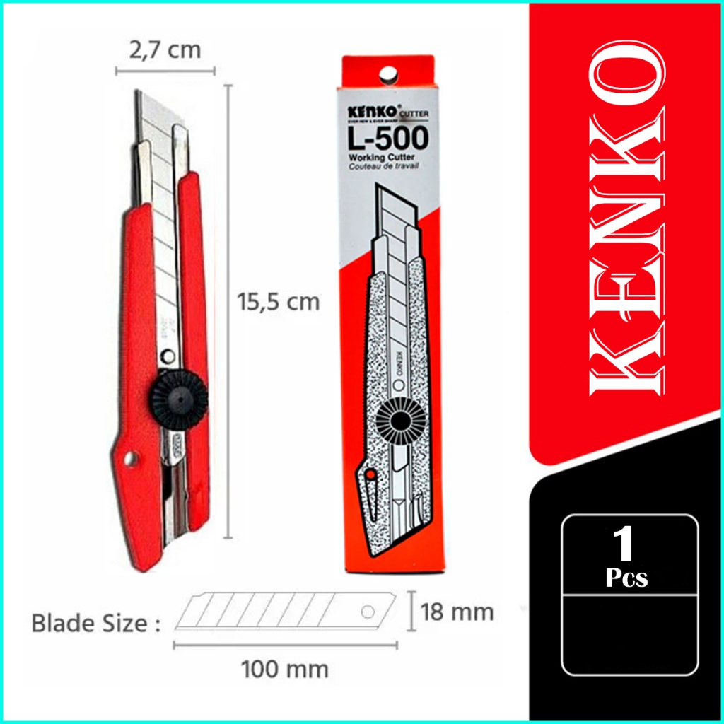 (1 PCS) Cutter Kenko L500 / Cutter Besar Kenko L-500 / Pisau Kenko L500