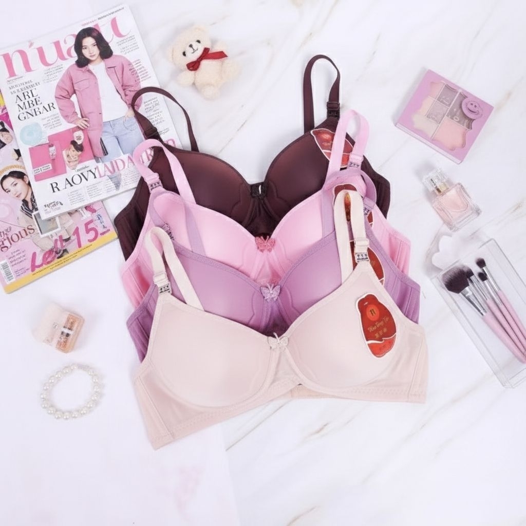 6 PCS (SETENGAH LUSIN) ART 026 | FASHION WANITA BRA | BH MAN TING YA KAIT 3 MULTICOLLOR BRA TANPA KA