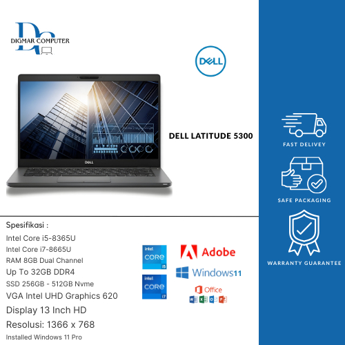 Jual Laptop second Jual Laptop Second Dell 5300 Core i7 i5 Gen 8 RAM 16GB SSD 256GB Windows 11