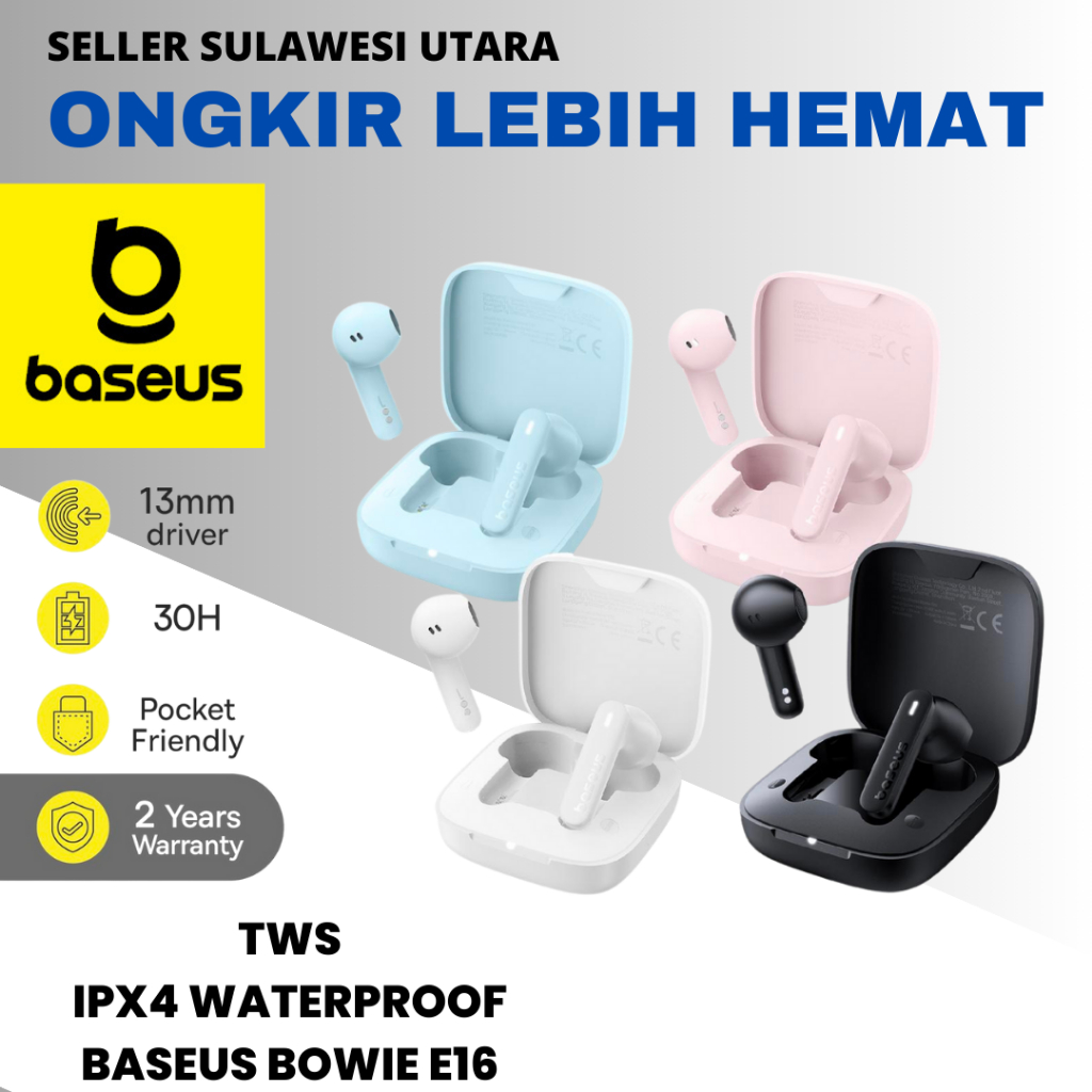 TWS BASEUS BOWIE E16 MINI EARBUDS IPX4 WATERPROOF