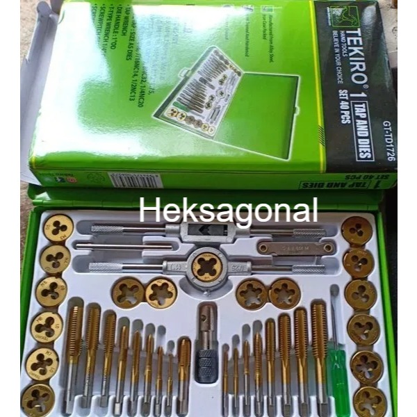 Tekiro Tap And Dies Set 40Pcs Alat Senai & Tap Ulir Baut Senai BPN