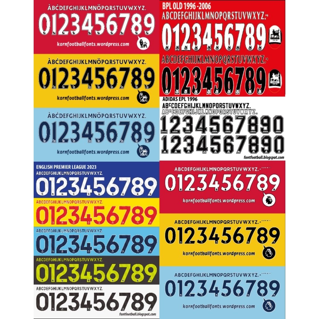 CUSTOM FONT NAMESET ENGLISH PREMIER LEAGUE